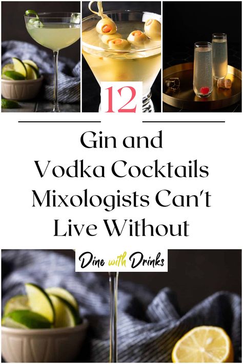 Collage of 4 gin and vodka cocktails. Gin And Vodka Cocktails, Fancy Vodka Cocktails, Gin Mixed Drinks, Vodka Cocktails Easy, Enjoy With Friends, Gin Recipes, Best Gin, Vodka Cocktails Recipes, Vodka Recipes