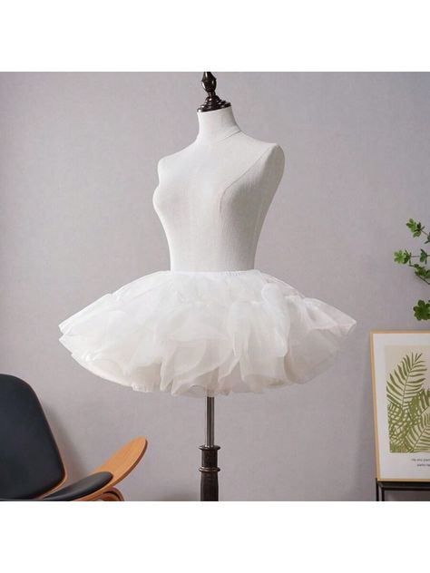 6 Layers Lolita Petticoat Short Boneless Soft Tulle Hoop Skirt, Lolita Fluffy Puffy Petticoat Black,White    Fabric   Slight Stretch Fall,Spring,Spring/Fall,Summer,Winter,All,Spring/Summer,Fall/Winter,Spring/Summer/Fall Wedding & Event, size features are:Bust: ,Length: ,Sleeve Length: Fluffy White Skirt, Overalls Skirt Outfit, Summer Fall Wedding, Cupcake Skirt, Puffy Skirt, Fluffy Skirt, Ball Skirt, Hoop Skirt, Black And White Fabric