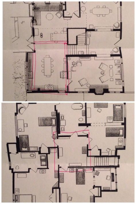 Floor Plan for the house from "The Fosters" - always loved this house Stu Macher House Layout, Shameless House Layout, The Fosters House, Sims Layout, Foster House, Adams Homes, Black Ish, Sims Houses, Custom Home Plans