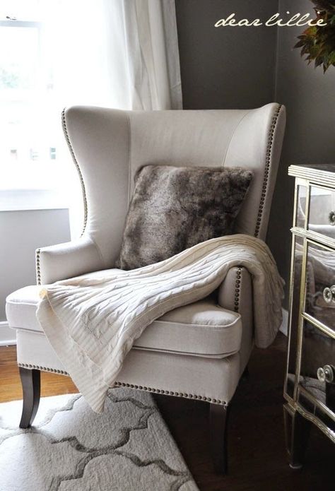 21 Awesome Wingback Chairs to Make Life Better ... Small Chair For Bedroom, Small Grey Bedroom, Pillows Bedroom, Living Room Decor Neutral, Wingback Chairs, Chairs For Small Spaces, Living Room Red, Bedroom Dresser, Elegant Bedroom