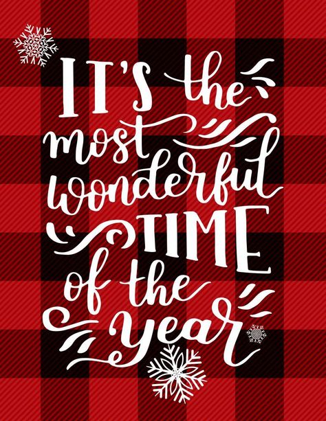 Its the Most Wonderful Time of the Year - A Free Printable perfect for adding a little buffalo plaid and Christmas Cheer to your Holiday Decor! Buffalo Check Christmas, Christmas Tablescape, Free Christmas Printables, Buffalo Plaid Christmas, Wonderful Time Of The Year, Christmas 2020, Red And Black Plaid, Christmas Quotes, Country Christmas