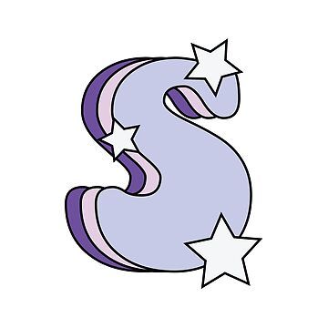 "Retro and Groovy Letter S (Lilac, Pink, Purple, Stars)" Sticker for Sale by Michelle Ramos | Redbubble Huruf S Aesthetic, Star Lettering, Purple Stickers, Purple Letters, Ipad Design, Hello Sticker, Purple Aesthetic Background, Scrapbook Letters, Memories Book