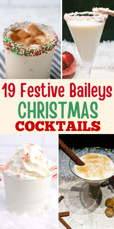 19 Festive Christmas Baileys Cocktails Cocktails With Baileys, Gingerbread Martini Recipe, Christmas Themed Cocktails, Irish Cream Drinks, Vegan Baileys, Vanilla Cocktail, Holiday Drinks Christmas, Baileys Drinks, Baileys Cocktails