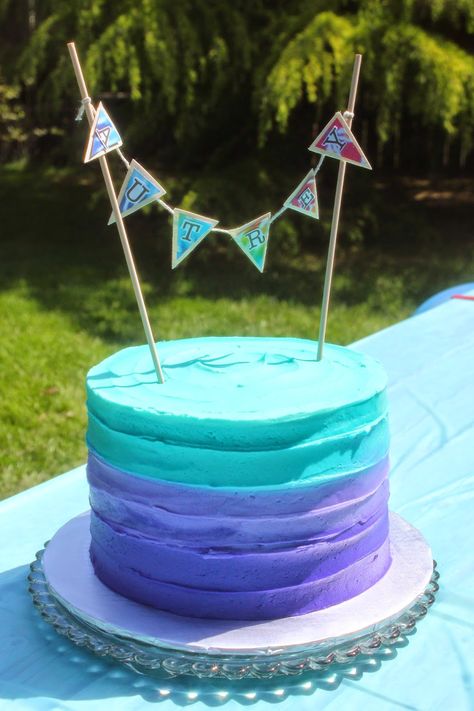 Pink Purple Teal Cake, Purple And Turquoise Birthday Cake, Purple And Teal Cake, Simple Mermaid Cake, Birthday Cake For Teens, Turquoise Cake, Ideas For Birthday Cake, Teal Cake, Purple Cakes Birthday