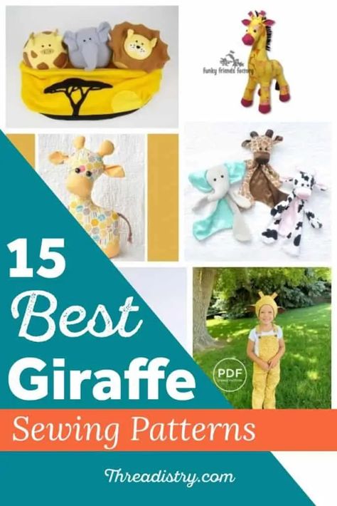 Collage of giraffe toy sewing patterns Giraffe Sewing Pattern Free Toys, Giraffe Plush Pattern, Free Stuffed Giraffe Sewing Pattern, Giraffe Toy Pattern Sewing Free, Giraffe Stuffed Animal Pattern Free, Stuffed Giraffe Pattern Free, Giraffe Sewing Pattern Free, Lovey Sewing Pattern, Giraffe Sewing Pattern