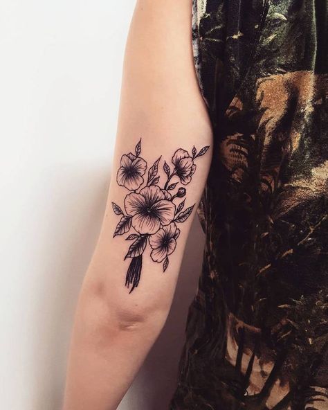 Violet Tattoos by sabootattoos Violet Tattoo Black And White, Carnation Flower Tattoo, Pansy Tattoo, Violet Flower Tattoos, Wildflowers Tattoo, Violet Tattoo, Tattoo Black And White, February Birth Flowers, Inspiration Tattoo