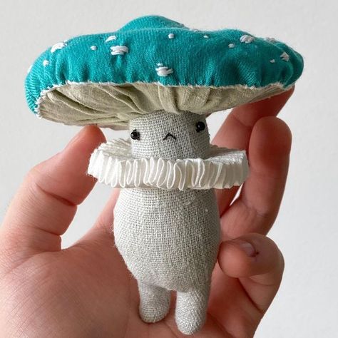 Igor and Anastasia on Instagram: "Just a few cute textile mushrooms ✨ They’re already available for purchase. By the way, we have just recently finished working on two orders and will show you something interesting soon. Prices, worldwide shipping included: Cyan mushroom $85 USD Yellow mushroom $65 USD Ice mushroom $75 USD Black mushroom $70 USD Red mushroom $65 USD To purchase send us direct message 😌 And check our saved “available” stories. There we publish videos with our characters. #m Sewn Mushroom, Mushroom Plush Pattern, Textile Mushrooms, Fabric Mushrooms, Mushroom Doll, Fabric Mushroom, Mushroom Plushie, Mushroom Plush, Black Mushroom