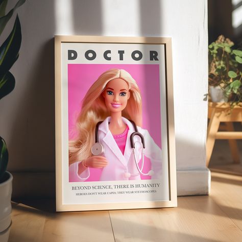 Download your files post-purchase here: https://www.etsy.com/your/purchases 🌺 Barbie DOCTOR Print - Doctor Barbie Wall Print, Inspirational Girly Wall Art, Gift for Mom, Office Decor, Pink Doctor Gift, Barbie Poster  🌺 💅 💘 👠Bring a touch of elegance and inspiration to any room with our 'Doctor' Barbie Wall Print. This chic and stylish poster features the iconic Barbie in a stunning design, perfect for adding a girly charm to your space. It's an ideal gift for daughters, friends, or any Barbie enthusiast in your life. This Barbie digital print not only adds a splash of color and fashion to your room but also serves as a daily motivational reminder to believe in oneself. It's perfect for college dorms, bedrooms, or any space that could use a bit of inspiration and glamour. Add this Barb This Barbie Is A Doctor, Science Barbie, Pink Doctor, Office Decor Pink, Doctor Barbie, Doctor Poster, Nurse Barbie, Mom Office, Barbie Painting