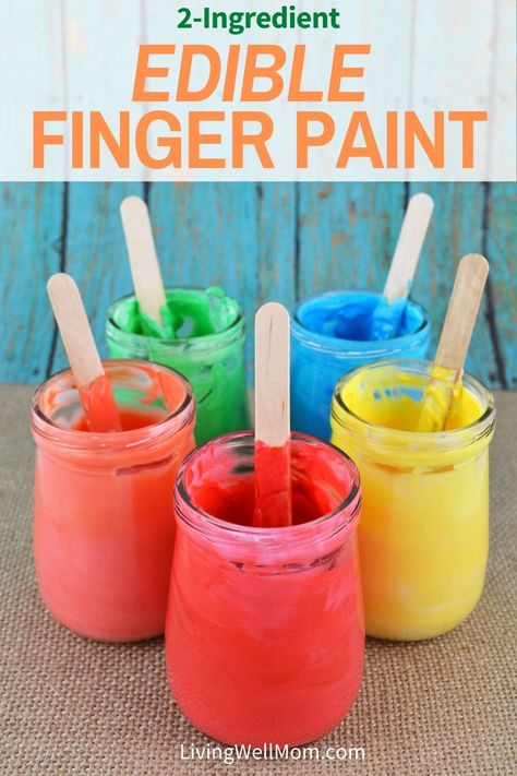 This edible finger paint recipe requires only 2-ingredients. Who doesn't love simple and safe? Edible Finger Paint, Finger Painting For Toddlers, Paint Recipe, Finger Paints, Homemade Paint, Slime Party, Baby Sensory Play, Two Ingredient, Baby Play Activities