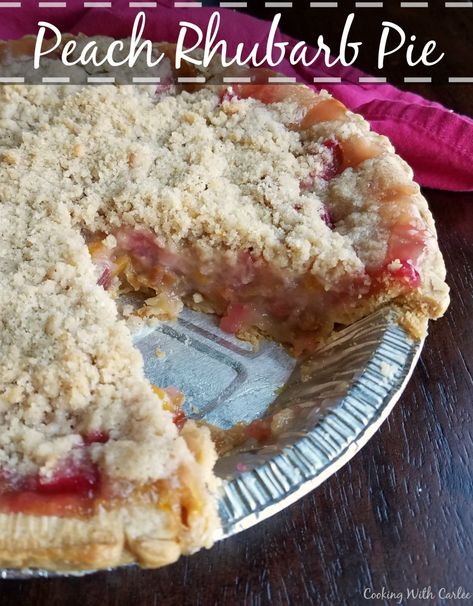 Peach Rhubarb Pie, Custard Crumble, Peach Rhubarb, Rhubarb Crunch, Rhubarb Dessert, Blogger Ideas, Rhubarb Custard, Crumble Pie, Rhubarb Desserts