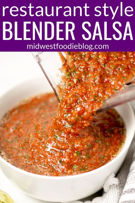 Blender Salsa, Crunchwrap Supreme, Restaurant Style Salsa, Homemade Salsa Recipe, Salsa Recipes, Homemade Salsa, Carne Asada, Idee Pasto Sano, Salsa Recipe