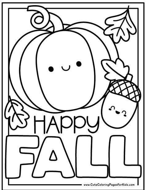 Add some cuteness to your fall season with these adorable free printable coloring pages. Perfect for keeping little hands busy and entertained! Grab the PDF download for a free and easy kids activity! What Is Fall Preschool, Pre K Fall Coloring Pages, Coloring Fall Pages, Free Printable Learning Activities, Fall Colouring Sheet, September Printables Free, Free Fall Crafts For Kids, Preschool Fall Coloring Pages Free Printable, Free Printable Autumn Coloring Pages