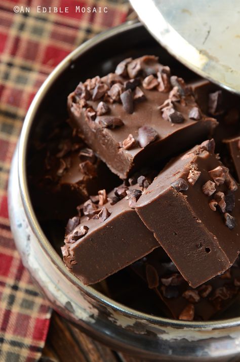 Easy Mocha Fudge with Cacao Nibs Recipe. The perfect treat for any #holiday party. #christmas #candy #homemade Five Minute Fudge, Cacao Nibs Recipes, Candy Homemade, Mocha Fudge, Granola Cookies, Cocoa Nibs, Coffee Dessert, Cacao Nibs, Semi Sweet Chocolate Chips