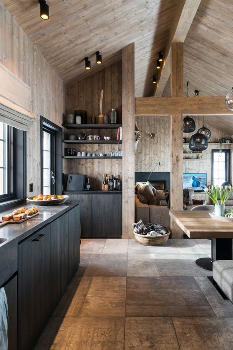 Montana Interior, Chalet Kitchen, Mountain Interiors, Modern Lodge, Build Projects, Shop Barndominium, Modern Mountain Home, Modern Barn House, Farmhouse Barndominium