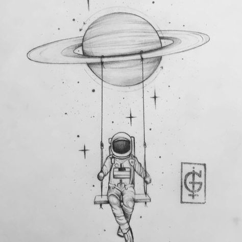 Galaxy Drawings, Astronaut Drawing, Gatos Cool, رسم كاريكاتير, Planet Drawing, Space Drawings, Cute Sketches, Unique Drawings, Mini Drawings