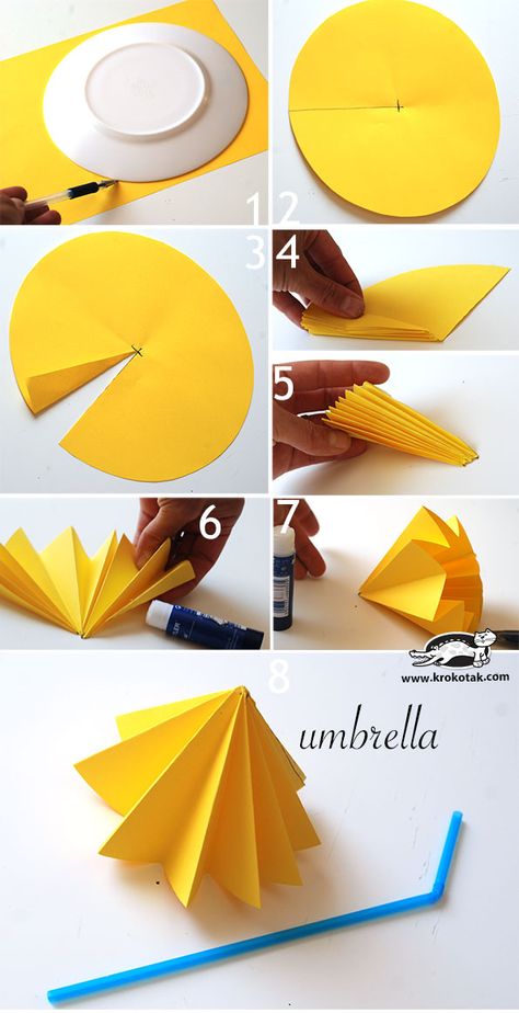 5 Origami Umbrella, Kids Umbrella, Umbrella Craft, Fiesta Tropical, Pinterest Crafts, Paper Umbrellas, Easy Arts And Crafts, Table Chairs, Paper Crafts Origami