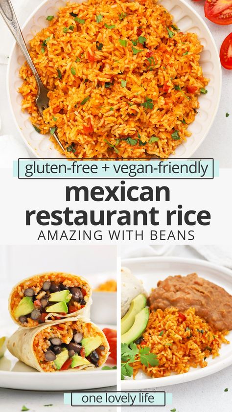 Restaurant Mexican Rice, Mexican Restaurant Rice, Mexican Style Rice, Mexican Red Rice, Mexican Fried Rice, Rice Mexican, Mexican Rice Recipes, Vegetarian Mexican, Taco Salads