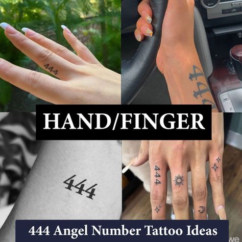 23 Best 444 Angel Number Tattoo Ideas (Sorted By Body Parts) 444 Hand Tattoo Ideas, 222 444 777 Tattoo, Angel Number Tattoos 444, 444 Tattoos For Women, 444 Angel Number Tattoo Ideas, 444 Angel Numbers Tattoo, Angle Numbers Tattoo, 224 Tattoo Ideas, Angel Number Tattoo Placement