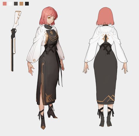 Drawing Anime Clothes, Anime Dress, Character Design Animation, Fashion Design Drawings, Female Character Design, Character Design References, Fantasy Clothing, Fantasy Fashion, Character Outfits