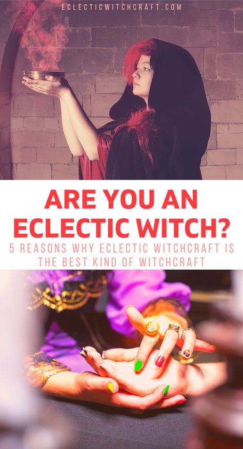 What kind of witch am I? Maybe you should become an eclectic witch!  #witch #witchcraft #pagan #wicca Eclectic Witch Beginner, What Kind Of Witch Am I, Eclectic Witch Aesthetic, Am I A Witch, Witchcraft History, Types Of Witchcraft, Witchcraft Tips, Witch Costume Diy, Witchcraft Diy