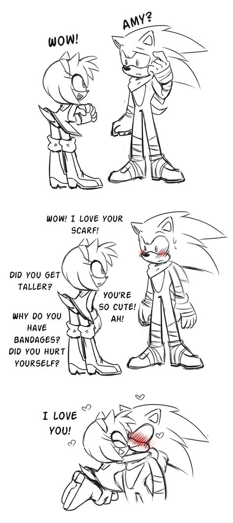 Short comic - Meeting (Sonamy) by ProBOOM on DeviantArt Sonic Boom Amy, Draw Sonic, How To Draw Sonic, Sonamy Comic, Short Comic, Shadow And Amy, Amy The Hedgehog, Sonic Heroes, Sonic And Amy