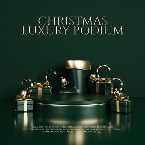 Luxury podium with christmas ornament Pr... | Premium Psd #Freepik #psd #background #mockup #christmas #sale Christmas Podium, Christmas Promotion Design, Christmas Advertising, Christmas Luxury, Costa Coffee, Christmas Campaign, Christmas Promotion, Xmas Sale, Italian Christmas