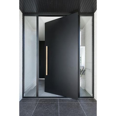 Pivot Doors Entry, House Entrance Doors, Luxury Houses Entrance, Frameless Glass Doors, Modern Exterior Doors, Sliding Folding Doors, Pivot Door, Front Door Paint Colors, Door Paint Colors