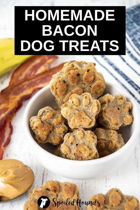 Keto Dog Treats, Air Fryer Dog Treat Recipes, Dog Jerky, Bacon Treats, Pup Treats, Bacon Dog Treats, Bacon Dog, Pet Treats Recipes, Homemade Bacon