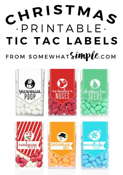 Need a quick and quirky gift for a teacher, fellow student, or just want something fun for stocking stuffers?  Then look no further.  Tic Tac Christmas Labels.  Bam.  Easy, cheap and super cute. Holiday Gifts For Students, Free Printable Christmas Labels, Christmas Labels Template, Free Christmas Labels, Christmas Presents For Teachers, Diy Christmas Gifts For Kids, Students Christmas, Gifts For Students, Diy Christmas Presents