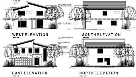 Elevation drawing of bungalow in dwg file. Elevation Plan Architecture, Plan Elevation Section Of House, Architectural Elevation Drawing, Elevation Plan Drawing, Elevation Drawing Architecture, Front Elevation Drawing, Bungalow Drawing, Technical Drafting, Rendering Ideas