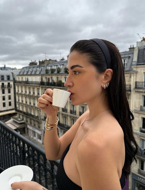 Head to toe YSL — Gergana Ivanova Surf Girls, Summer Styles, Coffee With A View, Gergana Ivanova, Ysl Fashion, A Day In Paris, Dress With Stockings, Stockings Heels, Belt Dress