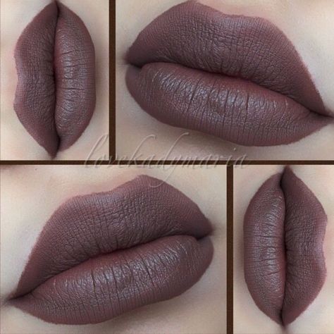 Kvd Liquid Lipstick Swatches, Dark Lip Stain, Drugstore Fall Lip Colors, Purple Brown Lipstick, Grey Lipstick Makeup, Nyx Beetlejuice, Cool Tone Lip, Dark Lipstick Looks, Grunge Lipstick