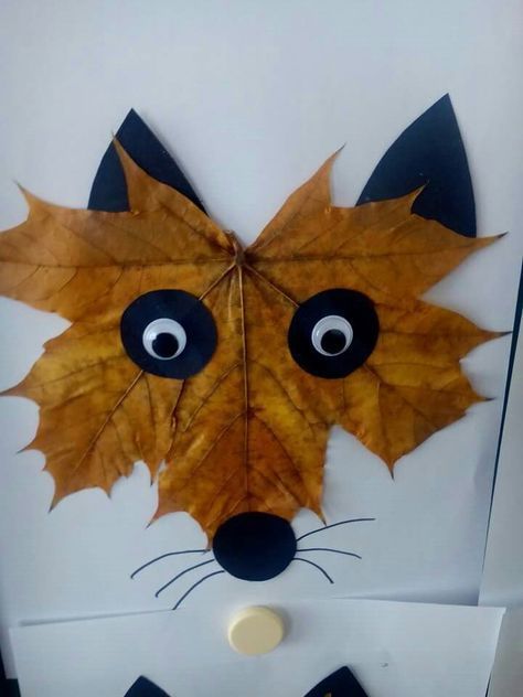 Maple leaf fox craft! Great autumn art and craft project for daycare and preschools. Høstaktiviteter For Barn, مشروعات العلوم, Leaf Crafts, Autumn Crafts, Fall Crafts For Kids, Crafty Kids, Childrens Crafts, Thanksgiving Crafts, Nature Crafts