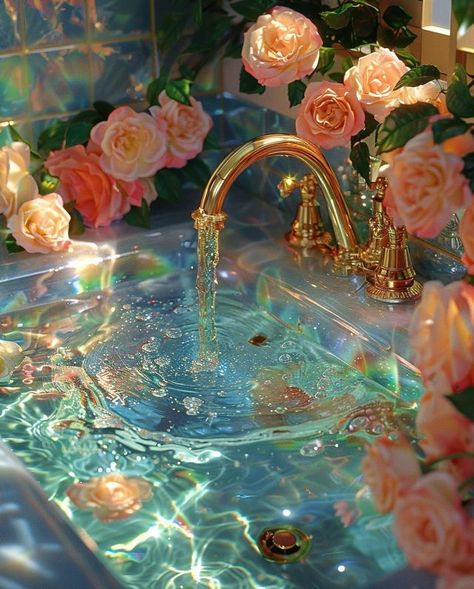 Roses In Water, Flower Core, Pretty Water, Roses Aesthetic, Vintage Photo Editing, Rosé Aesthetic, Starbucks Recipes, Phone Design, Vintage Photo