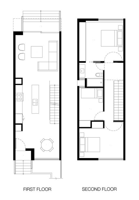 Characteristics of Simple Minimalist House Plans Open Concept House Plans, Narrow House Designs, Narrow House Plans, Modern Minimalist House, Minimalist House, Narrow House, Home Design Plan, Minimalist House Design, Contemporary House Plans