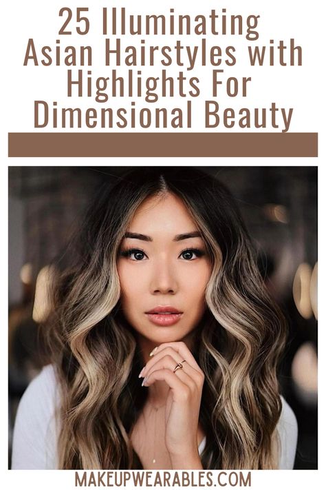 Asian Hairstyles With Highlights Fall Hair Color For Asian Hair, Highlighted Asian Hair, Highlights For Asian Hair Black, Fall 2024 Hair Trends Asian, Hair Highlights For Asian Women, Hair Colors For Filipino Women, Asian Copper Hair Balayage, 2024 Asian Hair Trends For Women, Asian Hair With Blonde Highlights