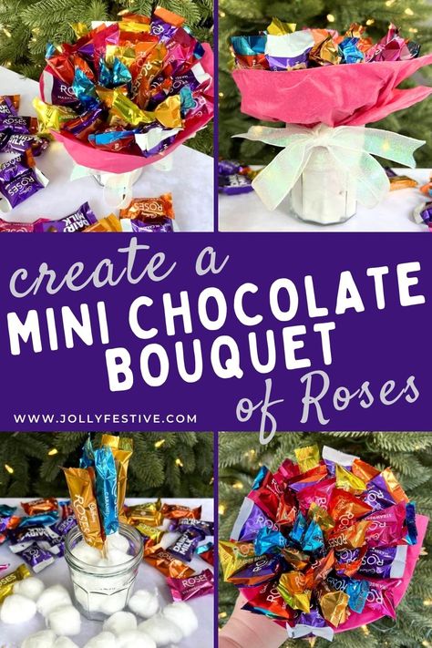 Discover the joy of making handmade chocolate roses bouquets, an ideal appreciation gift for teachers, neighbours, family and friends. Our guide makes it easy and fun. Click to read the article and learn how to create these delightful treats. Small Chocolate Bouquet, Cadbury Roses, Homemade Bouquet, Diy Christmas Gifts For Friends, A Bouquet Of Roses, Advent Calendar Activities, Chocolate Sticks, Chocolate Roses, Bouquet Of Roses