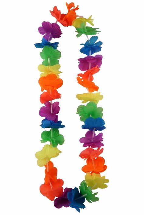 Tiki Party Decorations, Lei Flowers, Tropical Beach Party, Lei Flower, Hawaiian Party Theme, Tropical Party Decorations, Flower Lei, Beach Party Decorations, Neon Flowers