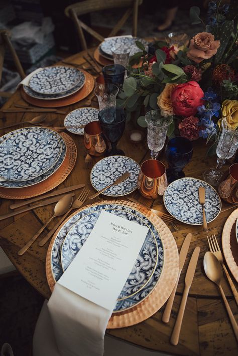 Boho Dinner Party Table, Talavera Wedding Table Setting, Moroccan Table Setting, Boho Table Setting, Talavera Wedding, Round Table Settings, Moroccan Plates, Round Dinner Table, Dinner Party Table Settings