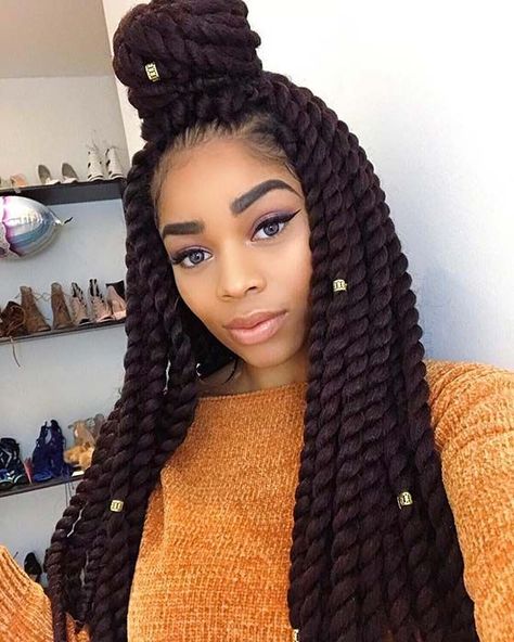 Style Guide: 40 Stylish Havana Twist Hairstyles on Natural Hair – Coils and Glory Havana Braids, Crochet Twist Braids, Havana Twist Hairstyles, Twist Braids Hairstyles, Havana Twist Braids, Brazilian Wool, Cuban Twist Hair, Havana Twists, Braids Twist