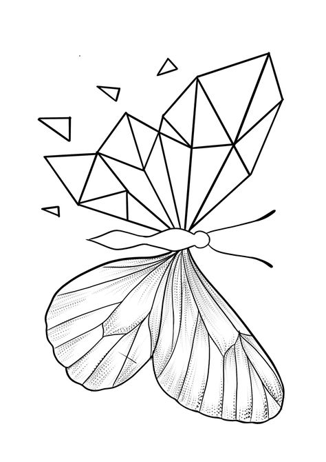 Geometric Butterfly Design, Geometric Butterfly Drawing, Geometric Art Flower, Geometry Butterfly, Geometric Tattoo Butterfly, Tattoo Types, Basic Art Techniques, Butterfly Tattoo Ideas, Abstract Tattoo Ideas