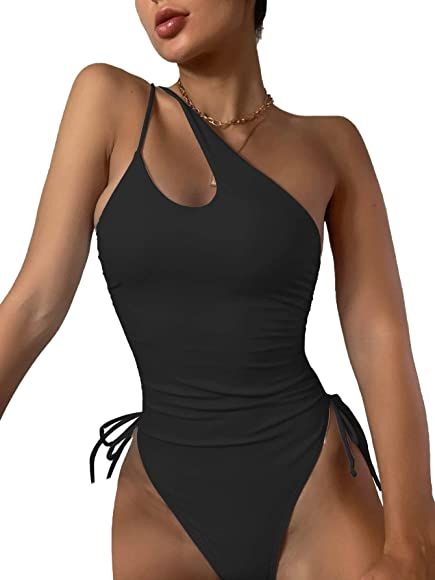 Ruched Swimsuit, Beach Bathing Suits, One Shoulder Swimsuit, Costume Intero, Swim Wear, Swimsuits Halter, Bridal Lingerie, One Piece For Women, Swim Suit