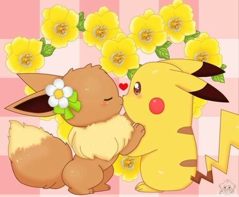 Pikachu and Eevee ^.^ ♡ I give good credit to whoever made this Eevee And Pikachu, Pikachu And Eevee, Eevee Cute, Pokemon Ash And Serena, Pokemon Eeveelutions, Eevee Evolutions, Pokemon Ships, Pokemon Eevee, Pokemon Pictures