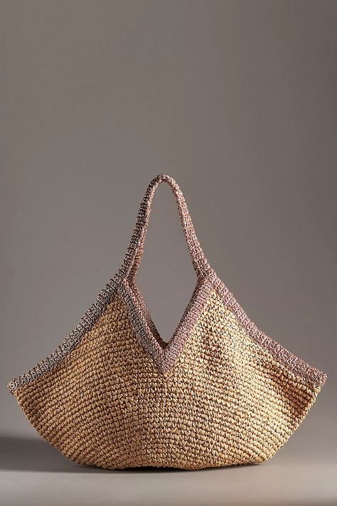 Straw Bags for Summer   – anthropologie Straw Bags For Summer, Rafia Crochet, Bags For Summer, Knit Bags, Straw Tote Bag, Perfect Handbag, Straw Bags, Straw Tote, Crochet Tote