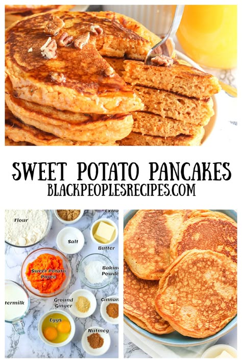 Sweet Potato Oatmeal Pancakes, Sweet Potatoe Pancake Healthy, Sweet Potato Pancakes Healthy, Pancake Business, Breakfast Sweet Potato, Sweet Potato Pancakes Recipe, Sunday Meals, Pure Satisfaction, Breakfast Quick