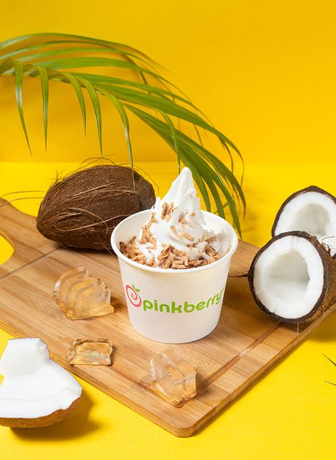 Product Photography - Pinkberry NG on Behance Popsicle Product Photography, Ice Cream Photography Ideas, Coconut Product Photography, Ice Cream Product Photography, Gelato Photography, Ice Cream Cups Design, Ice Cream Pictures, Popsicles Cake, Product Photography Food