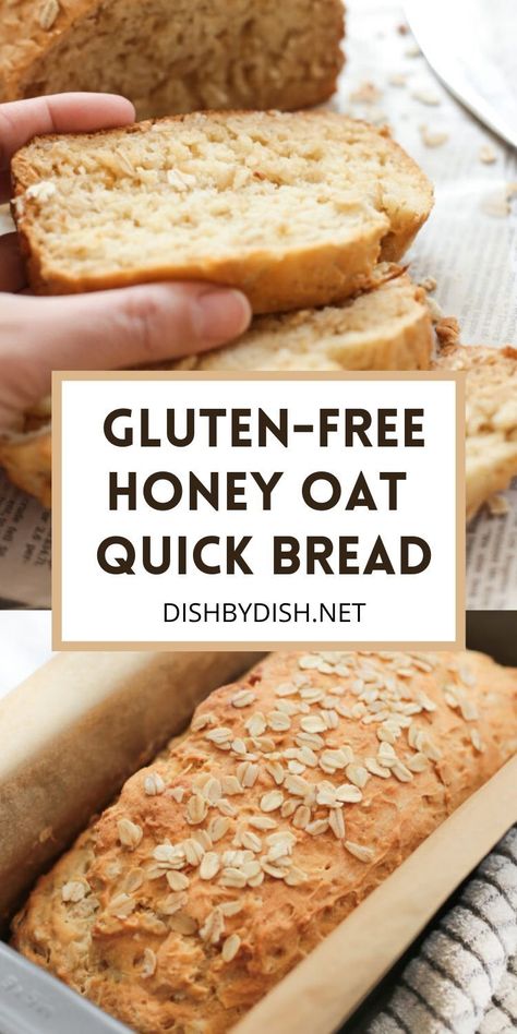 Honey Oat Quick Bread, Oat Quick Bread, Bread Gluten Free Recipes, Make Gluten Free Bread, Super Easy Bread, Super Easy Bread Recipe, Bread Recipes Easy, Glutenfri Baking, Easy Bread Recipe