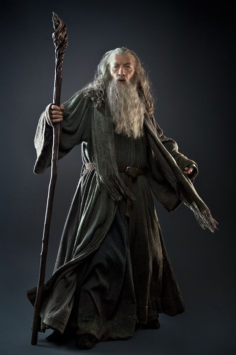 Gandalf the Grey (Ian McKellen) 'The Hobbit' (2012-14) Costume designed by Bob Buck, Ann Maskrey and Richard Taylor. Lotr Costume, Poses Modelo, Hobbit An Unexpected Journey, John Howe, Gandalf The Grey, The Hobbit Movies, Ian Mckellen, An Unexpected Journey, The Two Towers