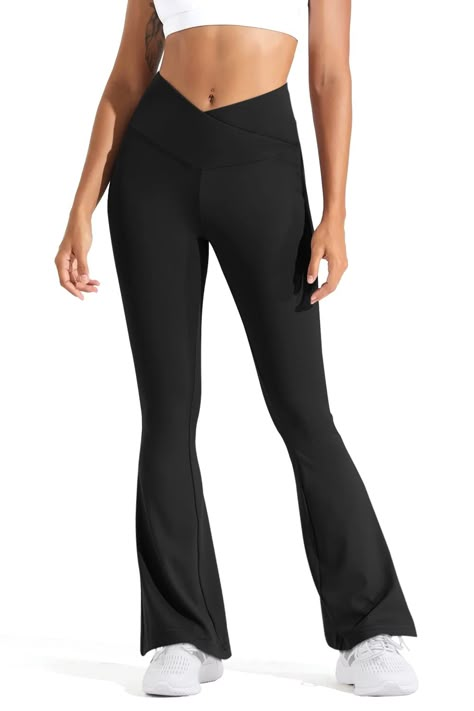 PRICES MAY VARY. 92% Polyester, 8% Spandex Imported Ultimate flare leggings- What makes these crossover flare leggings so great? Our new version flare leggings is winning combination of quality materials and affordable pricing. They are a new addition to your wardrobe, they are stylish and comfortable to wear all day. The Crossover Flare Legging in sculpting performance is sweet from every angle, with a wide waistband & a forward, flared leg. Show them off with your favorite cropped tee or bra t Flare Leggings Target, Aire Flare Leggings, Arie Leggings Flare, Old Navy Flare Leggings, Black Fleece Leggings, Aerie Leggings Flare, Arie Leggings Crossover Flare Outfit, Lulu Flared Leggings, Black Leggings Flare