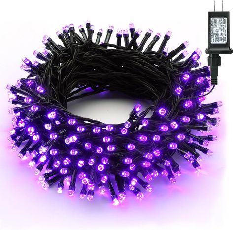 8 Lighting Modes: Waterproof outdoor mini outdoor purple Halloween lights features 8 lighting modes, includes Combination, In waves, Sequential, Slow Glow, Chasing/Flash, Slow fade, Twinkle/Flash, Steady on. Just press the round button on the adapter to set up your mode to fit your Halloween/Christmas/holiday party decor or light up a unique outdoor/indoor created a spooky and funny atmosphere for your Halloween. Purple String Lights, Halloween Lighting Outdoor, Purple Led Lights, Halloween Lights Decorations, Halloween String Lights, Halloween Fairy, Halloween Tree, Indoor String Lights, Icicle Lights